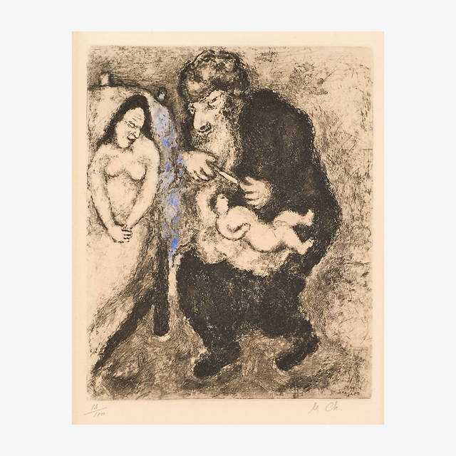 Marc Chagall, ‘La Circoncision from the Bible series’, 1958, Print, Etching with hand-coloring (framed), Rago/Wright