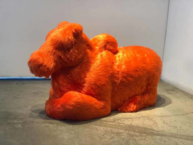 Arunkumar H. G., ‘Sitting Bull (Nandi - Color)’, 2018, Sculpture, Plush on fiberglass, Aicon Gallery