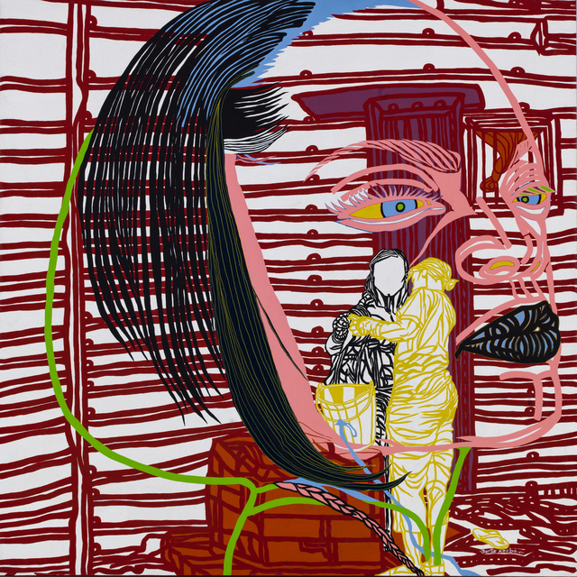 Boris Nzebo, ‘Une femme avec une femme’, 2014, Painting, Acrylic and Posca on canvas, PIASA