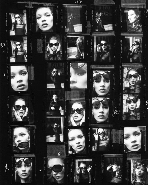 Stephanie Pfriender Stylander, ‘Kate Moss (Desire) Contact Sheet, Harper's Bazaar Uomo, New York’, 1992, Photography, Gelatin Silver Print, Staley-Wise Gallery