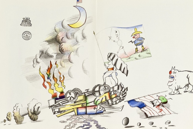 Saul Steinberg Saul Steinberg lithograph (ca. 1970