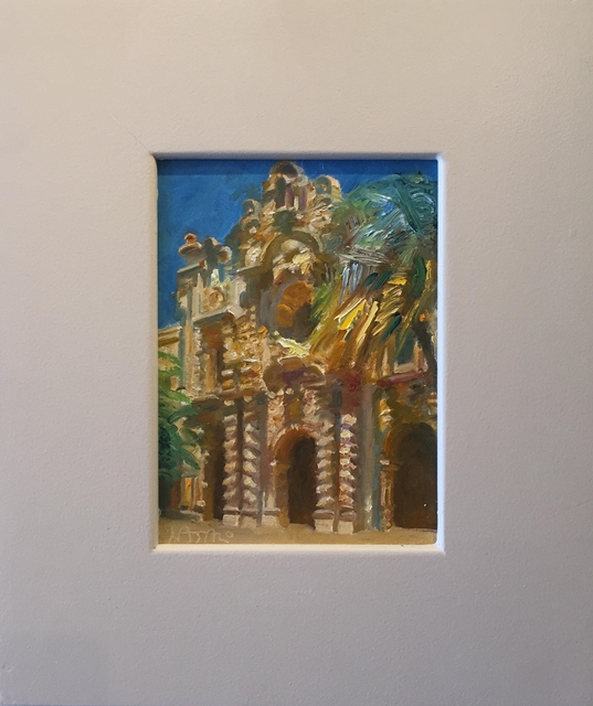 John Asaro, ‘Prado Balboa Park’, 2017, Painting, Oil on Wood, Ethos Contemporary Art