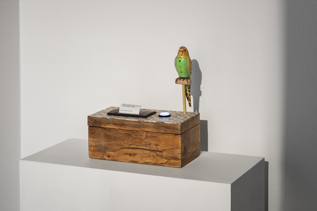 Beatriz Cortez, ‘The Fortune Teller Machine (Nomad edition)’, 2015, Sculpture, Found wood, linoleum, Arduino Uno, thermal printer, thermal paper, mechanical bird, Ballroom Marfa