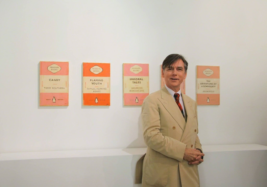 Duncan Hannah in front of his Penguin Books paintings Duncan Hannah in front of his Penguin Books paintings