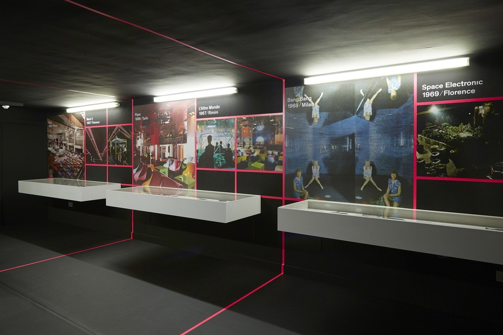 Installation view of Radical Disco: Architecture and Nightlife in Italy, 1965-1975 8 December 2015 – 10 January 2016, Institute of Contemporary Arts London (ICA). Photograph by Ben Westoby. Installation view of Radical Disco: Architecture and Nightlife in Italy, 1965-1975 8 December 2015 – 10 January 2016, Institute of Contemporary Arts London (ICA). Photograph by Ben Westoby.
