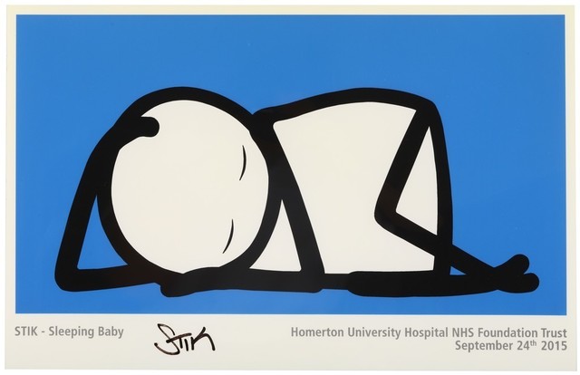 Stik, ‘Sleeping Baby (Homerton University Hospital)’, 2016, Print, 3 Colour Screen Print, Stowe Gallery