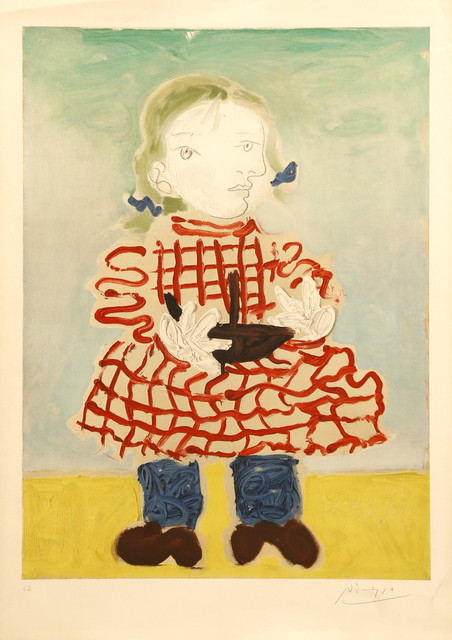 Pablo Picasso, ‘Picasso (after) - Maya in a Pinafore- Handsigned Lithograph’, 1965, Galerie Philia