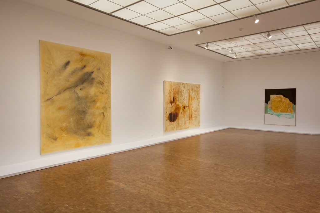 Installation view, Alibis: Sigmar Polke. Retrospective. The Spirits That Lend Strength Are Invisible II (Meteor Extraterrestrial Material), 1988 and The Spirits That Lend Strength Are Invisible V (Otter Creek), 1988. © The Estate of Sigmar Polke / VG Bild-Kunst, Bonn, 2015. Foto: Rheinisches Bildarchiv, Köln, Alina Cürten Installation view, Alibis: Sigmar Polke. Retrospective. The Spirits That Lend Strength Are Invisible II (Meteor Extraterrestrial Material), 1988 and The Spirits That Lend Strength Are Invisible V (Otter Creek), 1988. © The Estate of Sigmar Polke / VG Bild-Kunst, Bonn, 2015. Foto: Rheinisches Bildarchiv, Köln, Alina Cürten