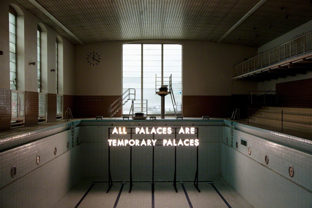 Robert Montgomery, site-specific installation at Stattbad Wedding, 2012, photo: Kai von Rabenau Robert Montgomery, site-specific installation at Stattbad Wedding, 2012, photo: Kai von Rabenau