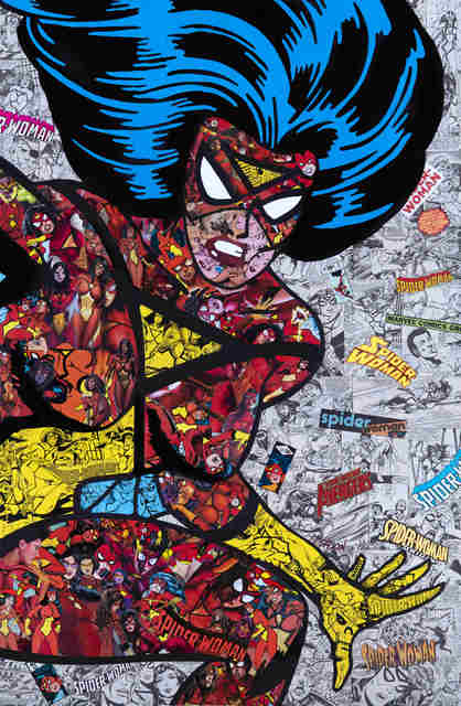 Mr Garcin, ‘Spider Woman’, 2020, Drawing, Collage or other Work on Paper, Collage on aluminum, Galerie Christiane Vallé