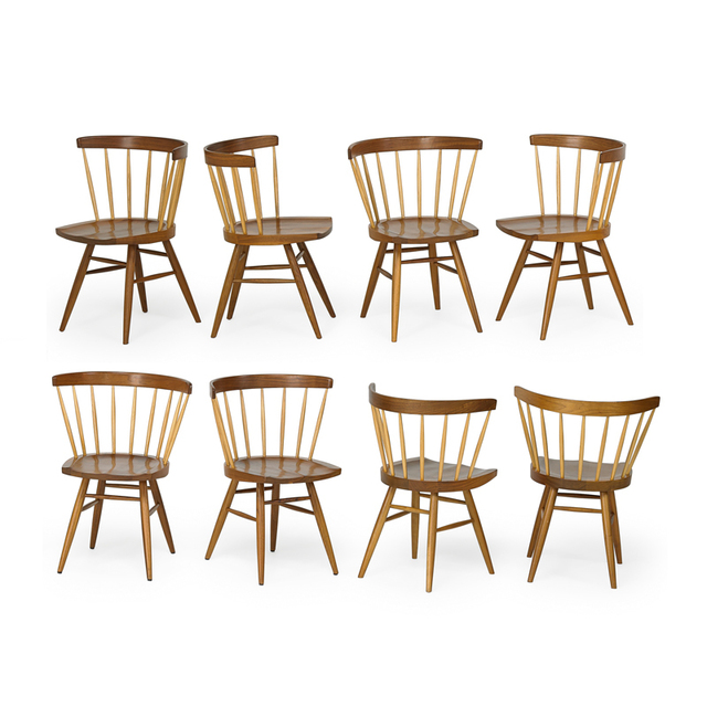 George Nakashima, ‘Set of eight Straight-Back dining chairs, USA’, 2000s, Rago
