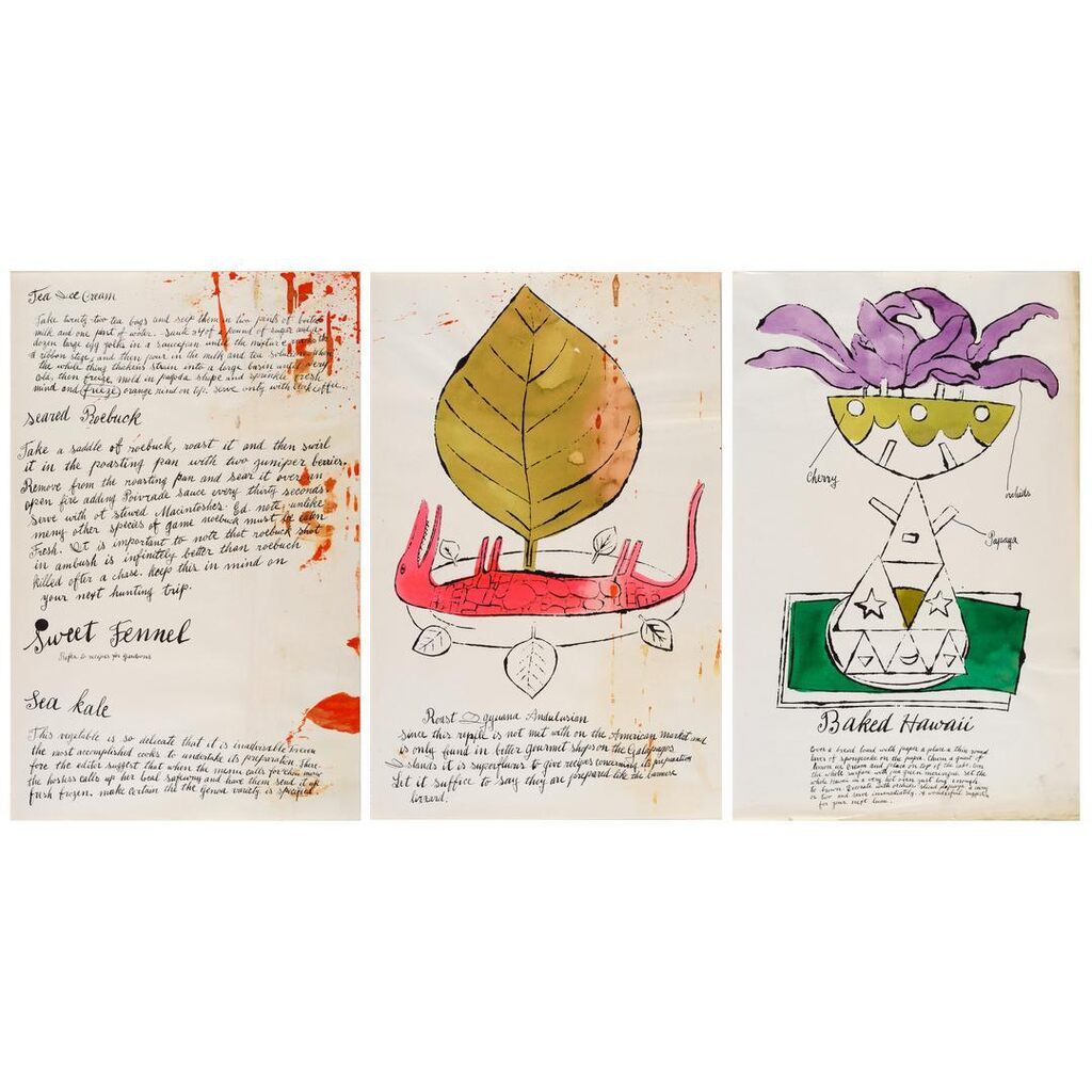 Andy Warhol - Sweet Fennel; Roast Iguana Andulusian; Baked Hawaii, from Wild Raspberries (3 works) (Feldman & Schellmann I...