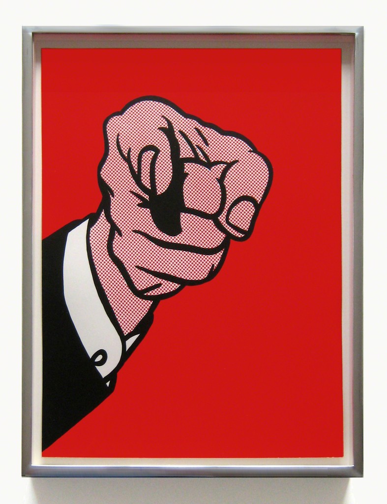 Roy Lichtenstein Finger Pointing (Corlett 126), 1973, color screenprint Roy Lichtenstein Finger Pointing (Corlett 126), 1973, color screenprint