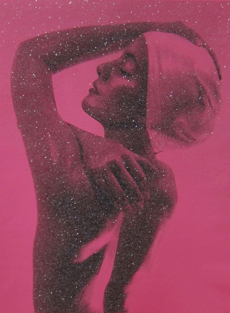 Carole A. Feuerman, ‘Shower Profile (Pink) Diamond Dust Silkscreen on Canvas’, 2013, Alpha 137 Gallery