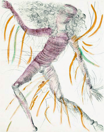 Salvador Dalí, ‘La Cosmonaute (The Cosmonaut)’, 1969-1970, Print, Hand-colored etching on Arches paper, Puccio Fine Art