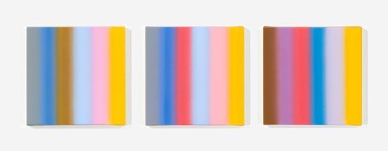 Tim Bavington, ‘3 Relative Minor Chords in C ’, 2008, Painting, Synthetic polymer on canvas (3 parts, 12 x 12 inches each), Mark Moore Fine Art