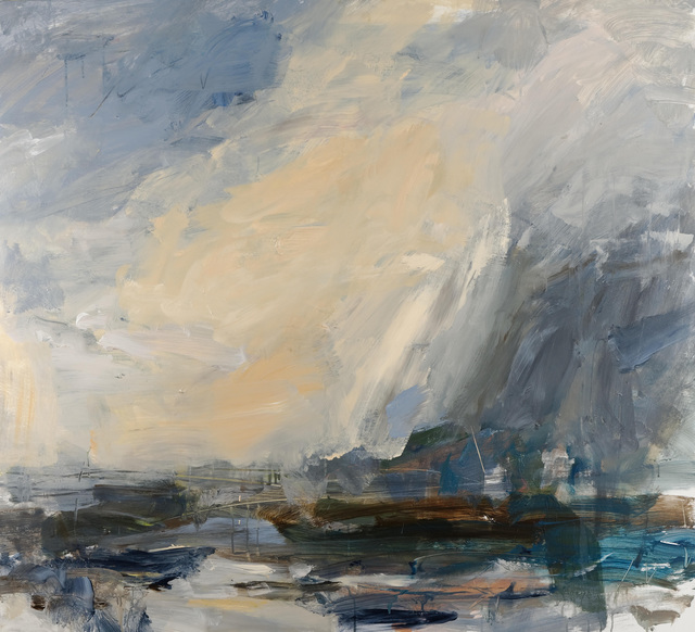 Louise Balaam, ‘Sweeping cloud, bright edge (Porthledden)’, 2018, Painting, Mixed media on canvas, Cadogan Contemporary