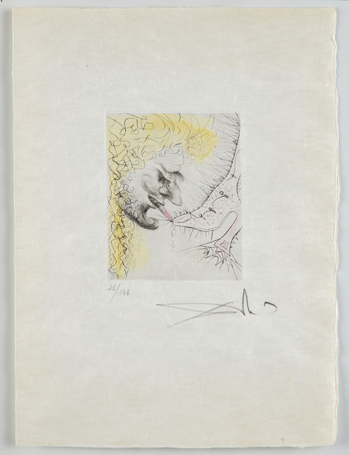 Salvador Dalí, ‘Man Kissing Shoe Art Surrealist Hand Colored Engraving’, 1969, Modern Artifact