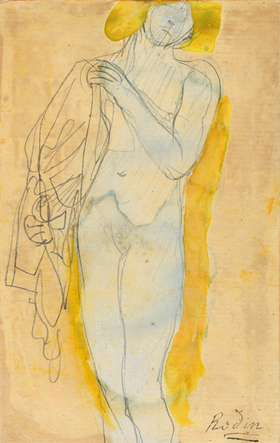 Auguste Rodin, ‘emme nue à la chevelure blonde tenant un costume’, ca. 1890, Galerie Berès