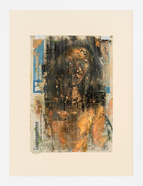 Matthieu Ronsse, ‘Nude’, 2017, Painting, Oil on newspaper, Almine Rech