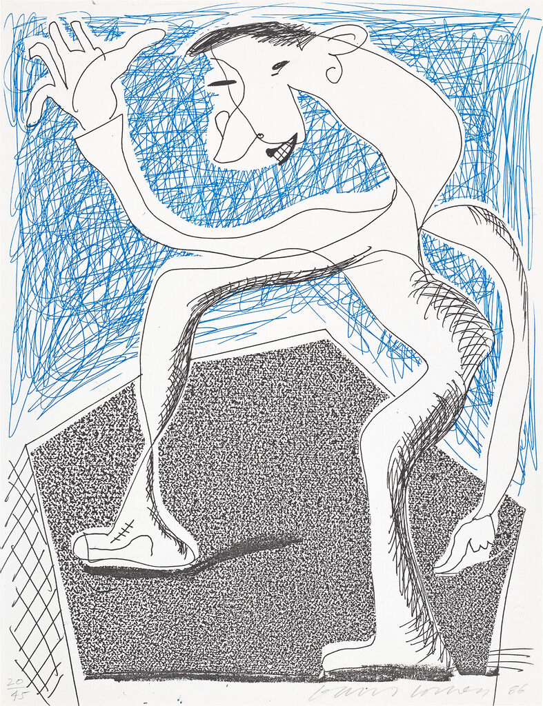 David Hockney - Waving, April 1986 (M.C.A.T. 301)