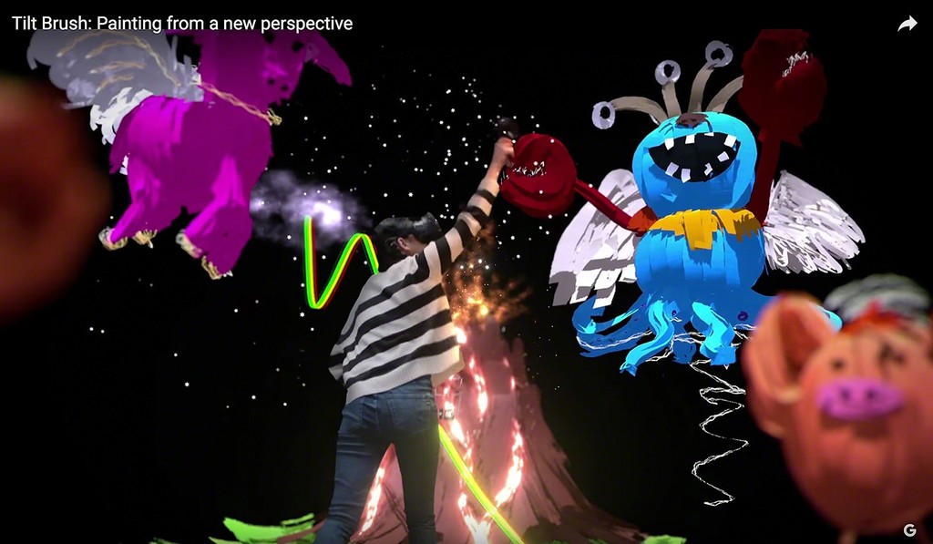 "Tilt Brush"
By Google
Tilt Brush lets you paint in 3D space with virtual reality. Your room is your canvas. Your palette is your imagination. The possibilities are endless. "Tilt Brush"
By Google
Tilt Brush lets you paint in 3D space with virtual reality. Your room is your canvas. Your palette is your imagination. The possibilities are endless.