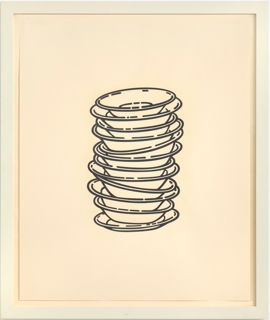 Robert Therrien, ‘No title (stacked plates)’, 2008, Drawing, Collage or other Work on Paper, Ink on paper, Gagosian