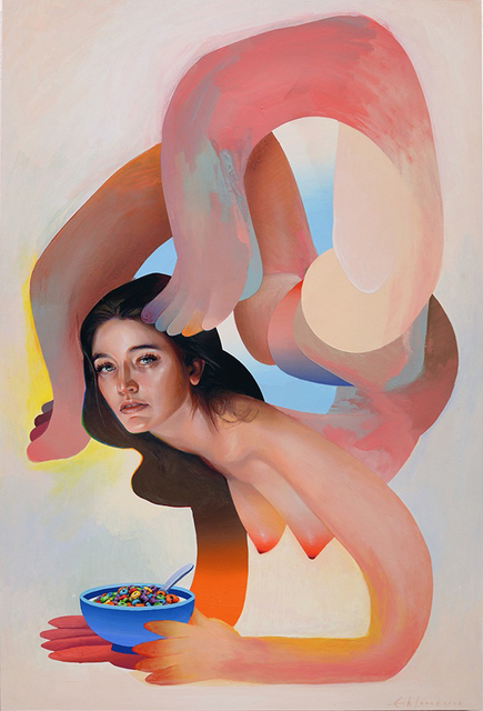Erik Jones, ‘Cereal’, 2018, Painting, Watercolor, pencil and acrylic on paper mounted to panel, Hashimoto Contemporary