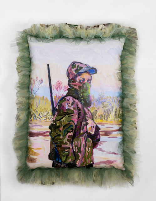 Elizabeth Chapin, ‘My Camouflage’, 2018, Painting, Acrylic on canvas with poly fiber, tulle & silk charmeuse, Wally Workman Gallery
