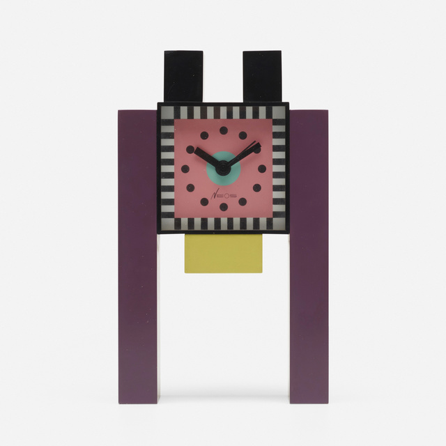 Nathalie Du Pasquier, ‘Neos table clock’, c. 1988, Design/Decorative Art, Lacquered wood, glass, plastic, Rago/Wright
