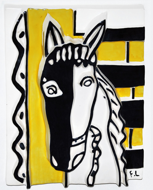 Fernand Léger, ‘Le Cheval sur fond jaune’, 1953, Sculpture, Original Low Relief Glazed Ceramic Plaque, Masterworks Fine Art