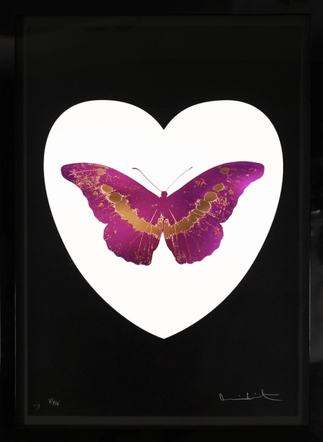 Damien Hirst, ‘I Love You Butterfly, Fuchsia/Black ’, 2015, Print, Silkscreen, Foil-Block, Glaze, Arton Contemporary