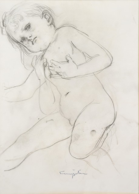 Léonard Tsugouharu Foujita, ‘Angel’, c.1850s, Drawing, Collage or other Work on Paper, Pencil on paper, Shukado Gallery