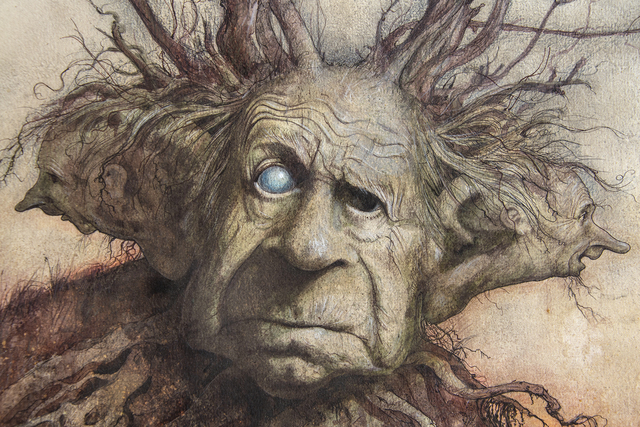 Brian Froud Three Headed Man Fantasy Illustration 1973