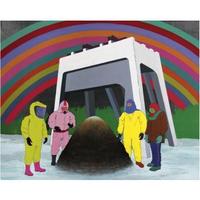 Four Visible Ghosts And An Invisible One Inspecting A Suspicious-looking Dirt Pile