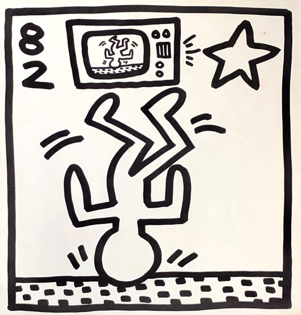 Keith Haring, ‘Keith Haring lithograph 1982 (Keith Haring Tony Shafrazi gallery)’, 1982, Lot 180