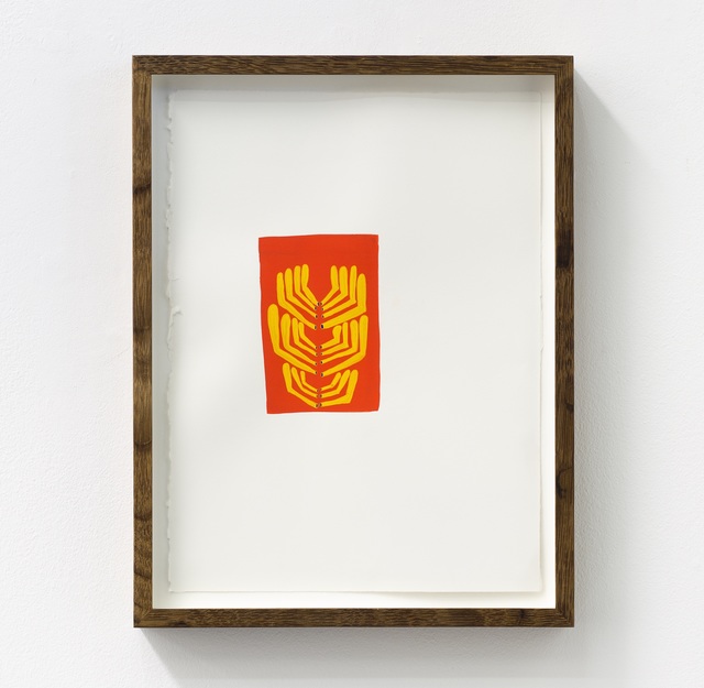 Matthew Ronay, ‘The Yellow Arm Pipes Organized’, 2014, Drawing, Collage or other Work on Paper, Gouache on 140lb arches watercolor paper, Nils Stærk