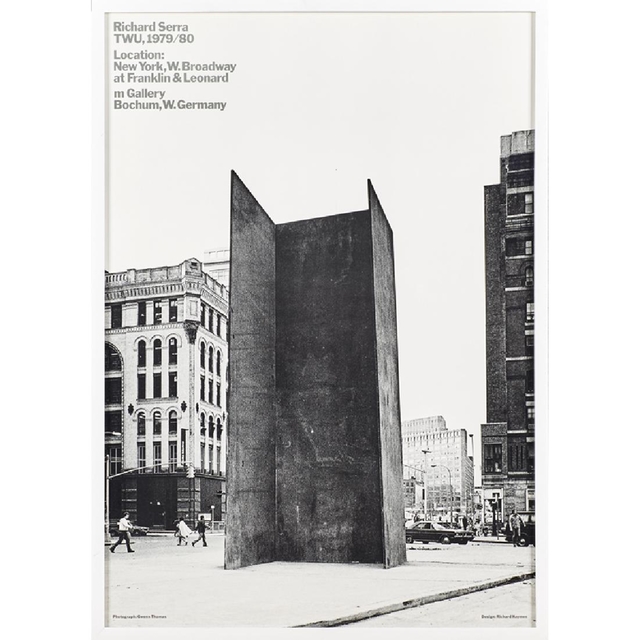 Richard Serra, ‘TWU 1979/80’, 1979, Ephemera or Merchandise, Rare offset Lithograph Poster Invitatine (frmed), Alpha 137 Gallery Gallery Auction
