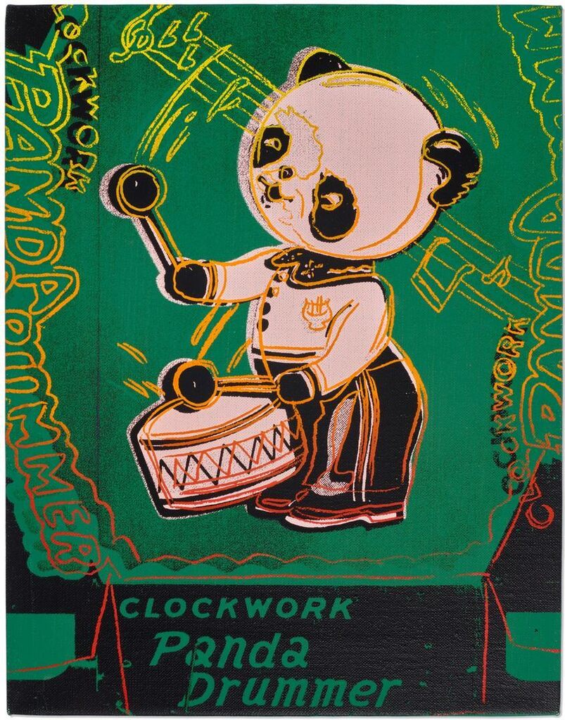 Andy Warhol - Clockwork Panda Drummer (Toy Painting)