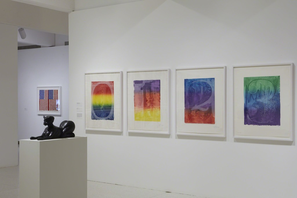 View of the exhibition Less Than One, 2016; Kara Walker, Sphinx, 2015 (left); Jasper Johns, Color Numeral Series, 1969 (right)
Photo: Gene Pittman, ©Walker Art Center View of the exhibition Less Than One, 2016; Kara Walker, Sphinx, 2015 (left); Jasper Johns, Color Numeral Series, 1969 (right)
Photo: Gene Pittman, ©Walker Art Center