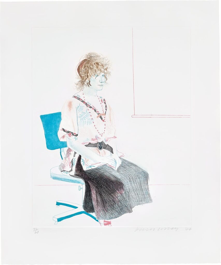 David Hockney - Celia Seated on an Office Chair (M.C.A.T. 160)