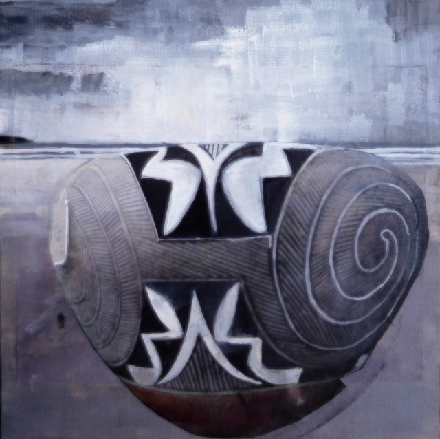 Christina Penrose, ‘#2 acoma pottery/#2 american indian series’, 2018, Painting, Gouach on canvas, InLiquid