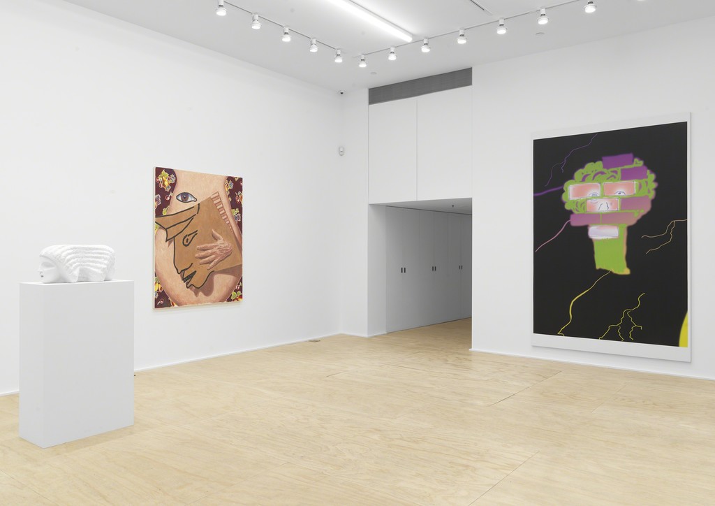 Installation view, Samaritans. Curated by Dan Nadel, Eva Presenhuber, New York, 2019
Courtesy the artists and Galerie Eva Presenhuber, Zurich / New York
Photo: Matt Grubb
Installation view, Samaritans. Curated by Dan Nadel, Eva Presenhuber, New York, 2019
Courtesy the artists and Galerie Eva Presenhuber, Zurich / New York
Photo: Matt Grubb