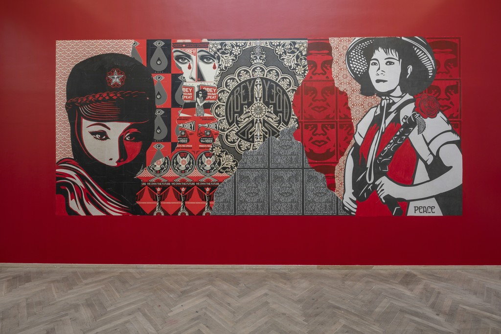 'Big Art', Shepard Fairey, No title (2011). Installation view, Kunsthal Charlottenborg, 2018. Photo by Anders Sune Berg. 'Big Art', Shepard Fairey, No title (2011). Installation view, Kunsthal Charlottenborg, 2018. Photo by Anders Sune Berg.