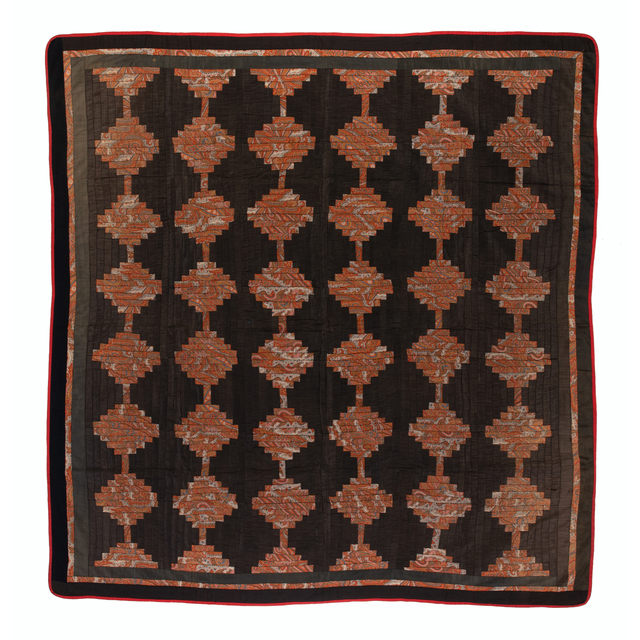 ‘Courthouse Steps Log Cabin’, 1880, Textile Arts, Laine et coton, PIASA