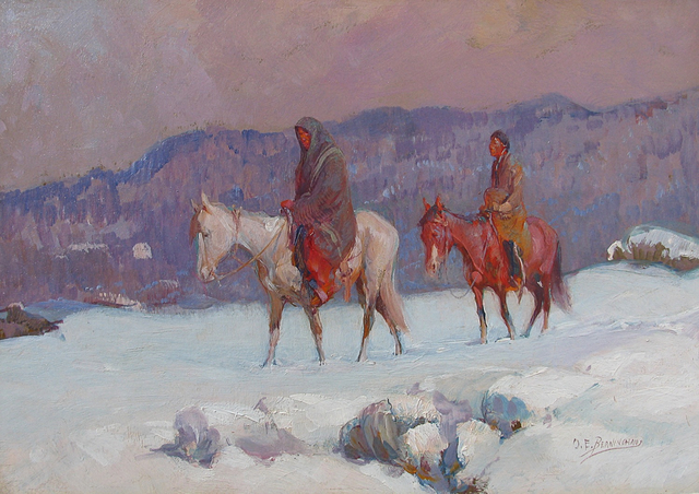 Oscar Berninghaus, ‘Snow Covered Trail’, ca. 1915, Caldwell Gallery Hudson