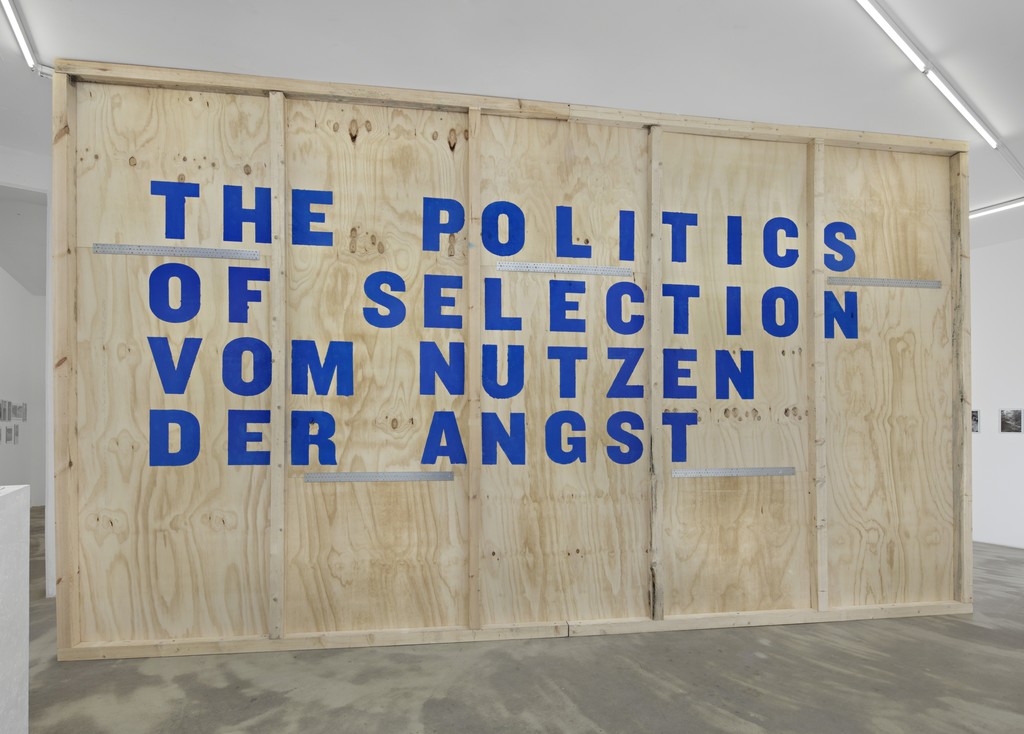 Peggy Buth, The Politics of Selection – Vom Nutzen der Angst, 2015, wall installation, dimensions variable Peggy Buth, The Politics of Selection – Vom Nutzen der Angst, 2015, wall installation, dimensions variable