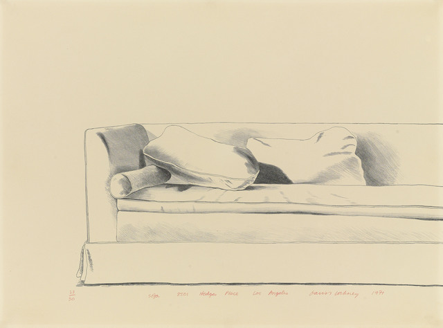 David Hockney, ‘Sofa, 8501 Hedges Place, Los Angeles’, 1971, Christie's