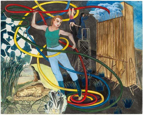 Rosa Loy, Zeitschleife, 2015, Kasein auf Leinwand, 120x150cm, courtesy Galerie Kleindienst, Leipzig; Kohn Gallery, Los Angeles; Galerie Baton, Seoul. Foto: Uwe Walter, Berlin Rosa Loy, Zeitschleife, 2015, Kasein auf Leinwand, 120x150cm, courtesy Galerie Kleindienst, Leipzig; Kohn Gallery, Los Angeles; Galerie Baton, Seoul. Foto: Uwe Walter, Berlin