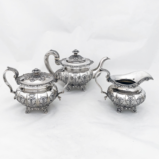 Khecheong, ‘Very early Chinese Export silver tea set with pseudo ha;llmarks ’, 1840, Other, Sterling silver, Esmé Parish Silver